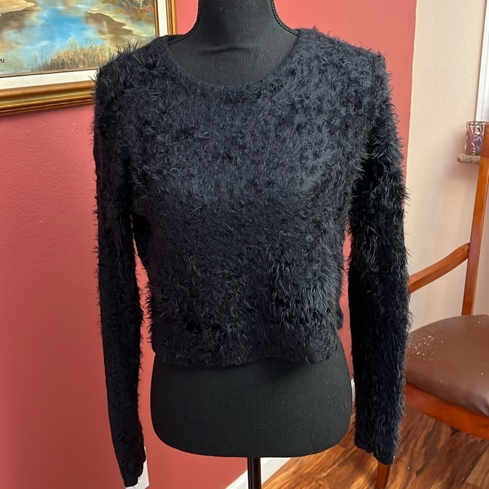 Brandy Melville Cropped Long velour Sweater